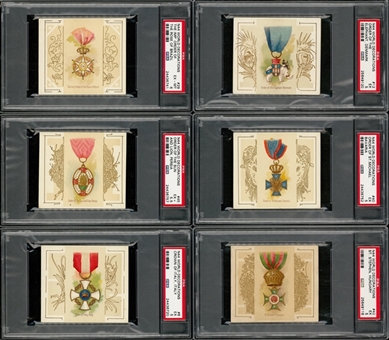 1890 N44 Allen & Ginter "Worlds Decorations" Large Cards Complete Set (50) - #4 on the PSA Set Registry!